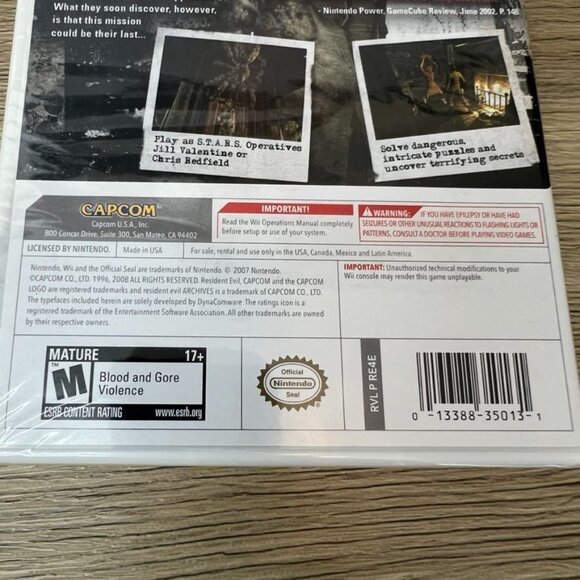 Resident Evil  Archives Wii (Nintendo Wii, 2009) Game New - Picture 3 of 5